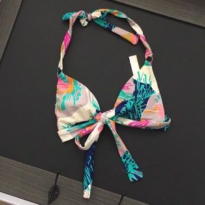 🎉 NWT R collections Coral multi bikini Halter top